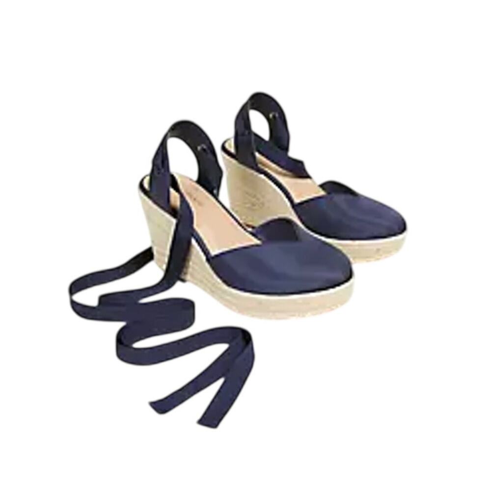 Lane Bryant 9W Dream Cloud Ankle Tie Espadrille Wedge